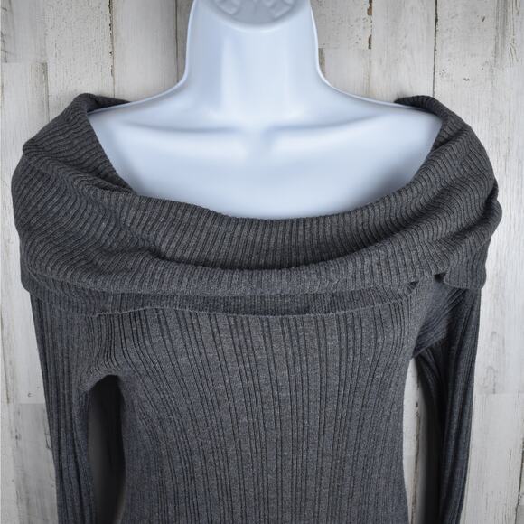 Y2K vintage gray ribbed sweater top junior's extra slim fit size large Coquette - Picture 2 of 7